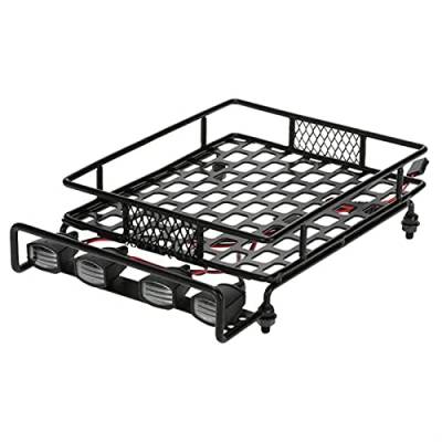 XEBRAD Gepäckträger Autodachträger Dachgepäckträger Lichtleiste Wrangler, for Tamiya, CC01, for Axial, SCX10 Aluminiumlegierung Dachgepäckträger für Spielzeugautos von XEBRAD